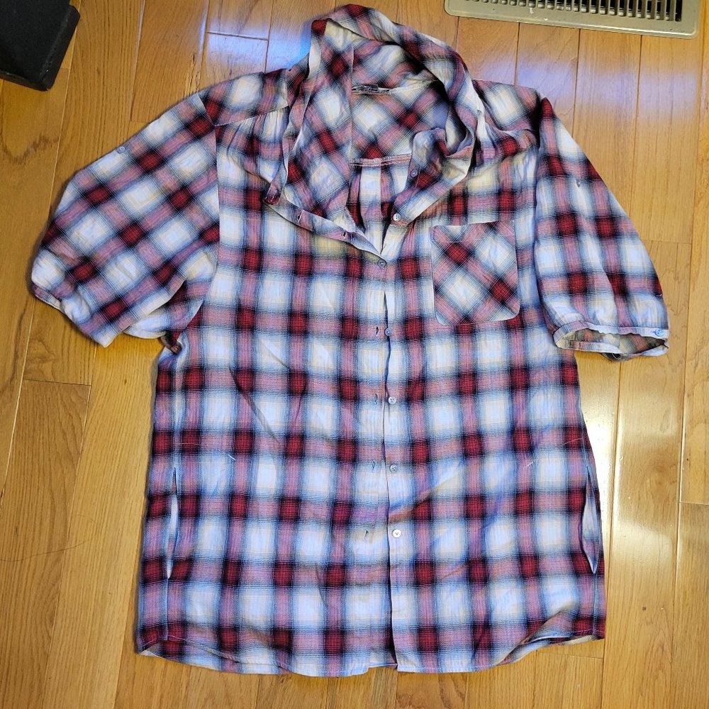 Vince cowl neck buttondown tunic w pockets m